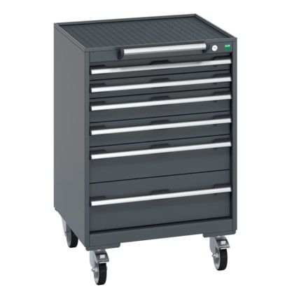 40402035.77V MOBILE CABINET 6 DRAWERS & TRAY MAT DARK GREY