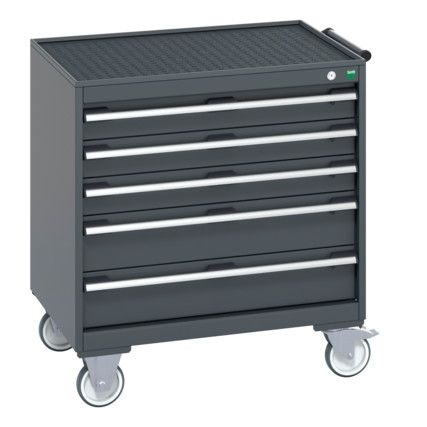 40402057.77V MOBILE CABINET 5 DRAWERS & TRAY MAT DARK GREY