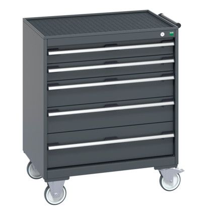 40402059.77V MOBILE CABINET 5 DRAWERS & TRAY MAT DARK GREY