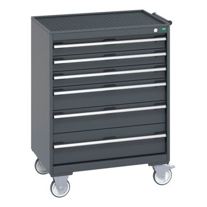 40402063.77V MOBILE CABINET 6 DRAWERS & TRAY MAT DARK GREY