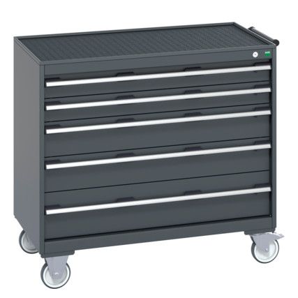 40402075.77V MOBILE CABINET 5 DRAWERS & TRAY MAT DARK GREY