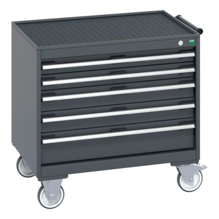 40402107.77V MOBILE CABINET 5 DRAWERS & TRAY MAT DARK GREY