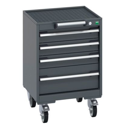 40402109.77V MOBILE CABINET 4 DRAWERS & TRAY MAT DARK GREY