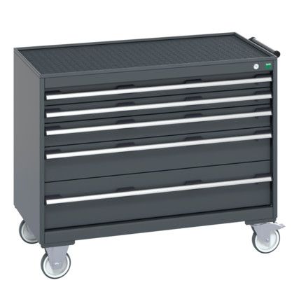 40402130.77V MOBILE CABINET 5 DRAWERS & TRAY MAT DARK GREY