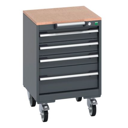 40402133.77V MOBILE CABINET 4 DRAWERS & MULTIPLEX WORK DARK GREY