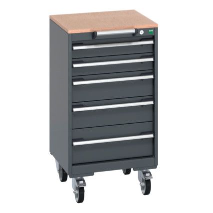 40402139.77V MOBILE CABINET 5 DRAWERS & MULTIPLEX WORK DARK GREY