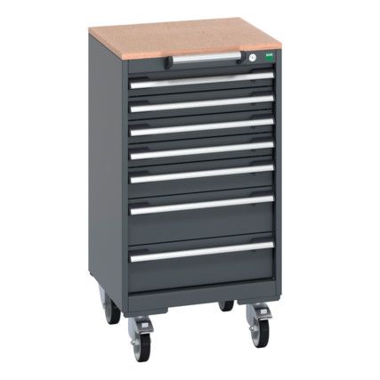 40402141.77V MOBILE CABINET 7 DRAWERS & MULTIPLEX WORK DARK GREY