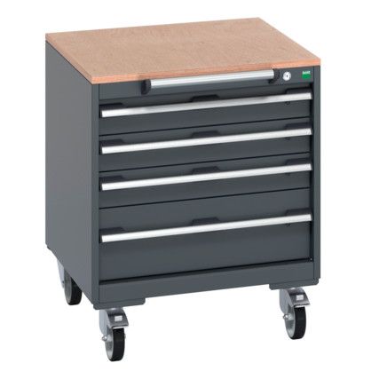 40402143.77V MOBILE CABINET 4 DRAWERS & MULTIPLEX WORK DARK GREY