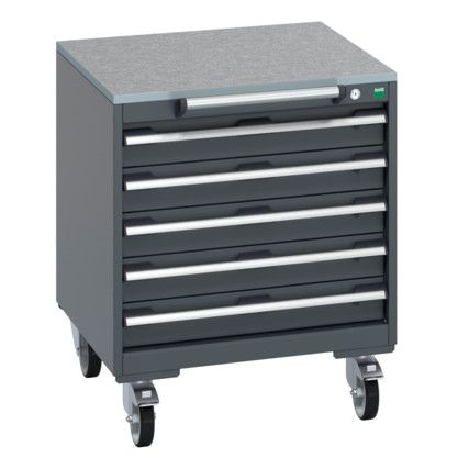 40402146.77V MOBILE CABINET 5 DRAWERS & LINO WORK DARK GREY