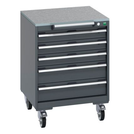 40402148.77V MOBILE CABINET 5 DRAWERS & LINO WORK DARK GREY