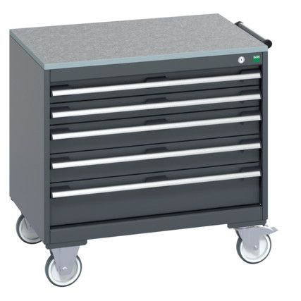 40402154.77V MOBILE CABINET 5 DRAWERS & LINO WORK DARK GREY