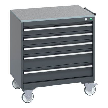 40402156.77V MOBILE CABINET 5 DRAWERS & LINO WORK DARK GREY