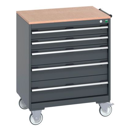 40402157.77V MOBILE CABINET 5 DRAWERS & MULTIPLEX WORK DARK GREY