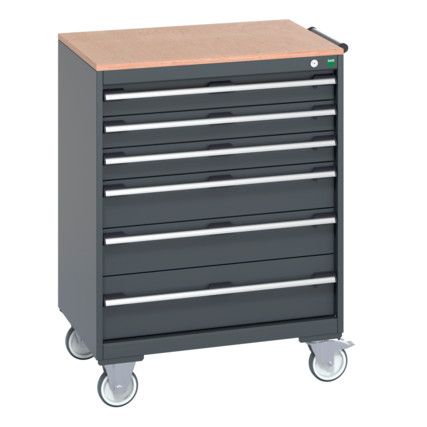 40402159.77V MOBILE CABINET 6 DRAWERS & MULTIPLEX WORK DARK GREY