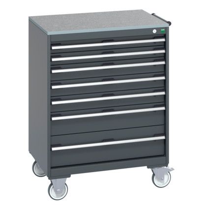 40402162.77V MOBILE CABINET 7 DRAWERS & LINO WORK DARK GREY