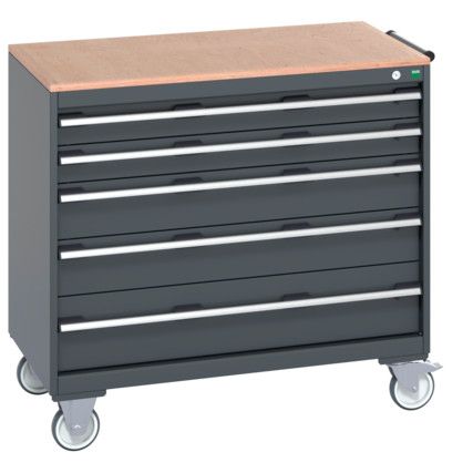 40402165.77V MOBILE CABINET 5 DRAWERS & MULTIPLEX WORK DARK GREY