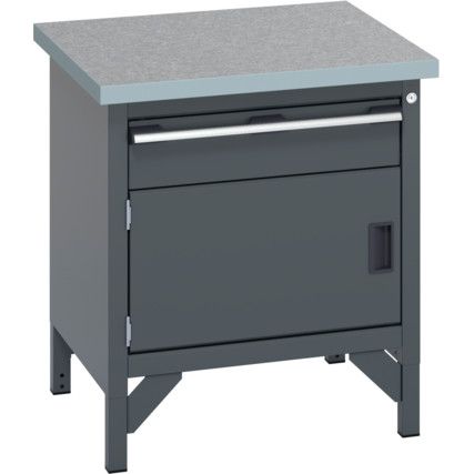 41002009.77V WORKBENCH (LINO) 1 DRAWER DOOR  DARK GREY