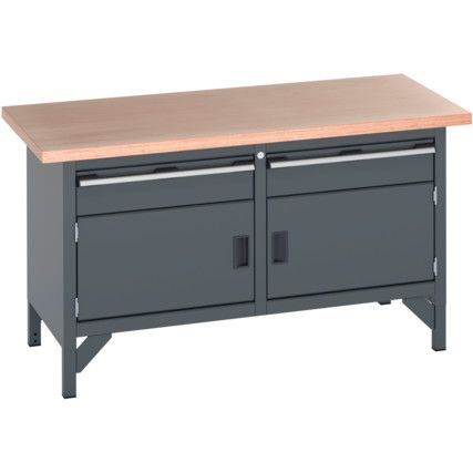 41002028.77V WORKBENCH (MPX) 2 DRAWERS 2 DOORS  DARK GREY