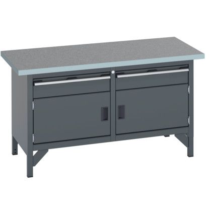 41002030.77V WORKBENCH (LINO) 2 DRAWERS 2 DOORS  DARK GREY