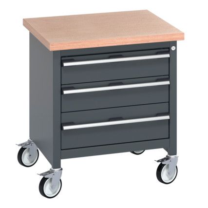 41002091.77V MOBILE WORKBENCH (MPX) 3 DRAWERS DARK GREY