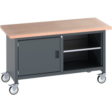 41002094.77V MOBILE WORKBENCH (MPX) CUPBOARD & SHELF DARK GREY