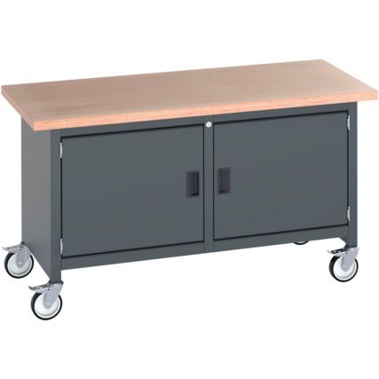 41002097.77V MOBILE WORKBENCH (MPX) 2 CUPBOARDS DARK GREY