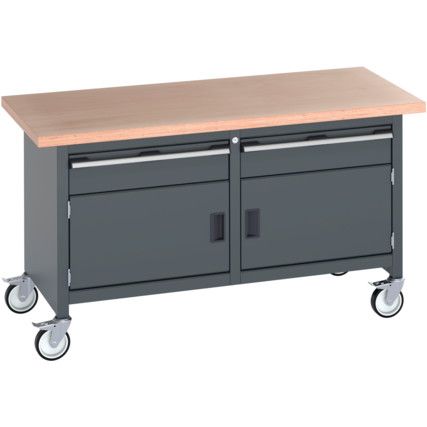 41002103.77V MOBILE WORKBENCH (MPX) 2 DRAWERS 2 DOORS DARK GREY