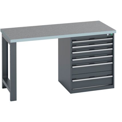 41003141.77V WORKBENCH (LINO) 6 DRAWER CABINET DARK GREY