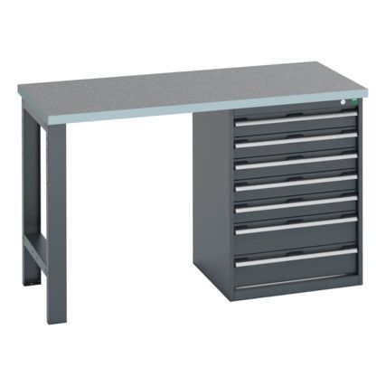 41003497.77V WORKBENCH (LINO) 7 DRAWER CABINET DARK GREY