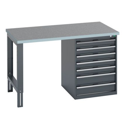 41003499.77V WORKBENCH (LINO) 7 DRAWER CABINET DARK GREY