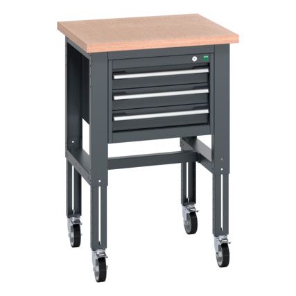 41003527.77V MOBILE BENCH (MPX) 3 CABINET DARK GREY