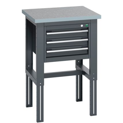 41003535.77V FRAMEWORK BENCH (LINO) 3 CABINET DARK GREY