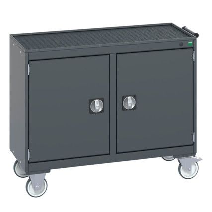 41006003.77V MOBILE DOUBLE CUPBOARD (TRAY) DARK GREY