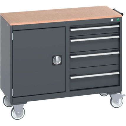 41006004.77V MOBILE CABINET (MPX)50KG UDL PER DRAWER DARK GREY