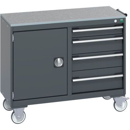 41006005.77V MOBILE CABINET (LINO)  50KG UDL PER DRAWER DARK GREY