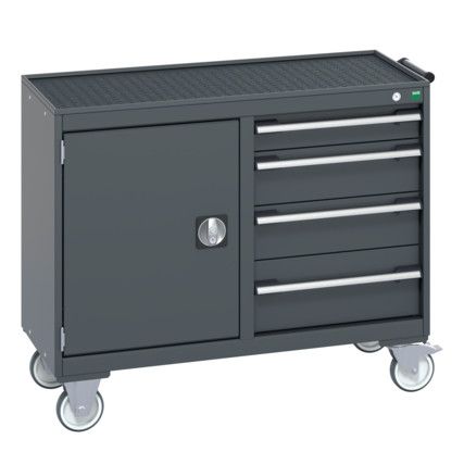 41006006.77V MOBILE CABINET (TOPTRAY) 50KG UDL DRAWERS DARK GREY