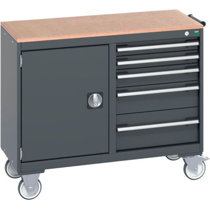 41006007.77V MOBILE CABINET (MPX)50KG UDL PER DRAWER DARK GREY