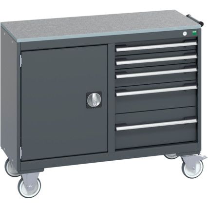 41006008.77V MOBILE CABINET (LINO)  50KG UDL PER DRAWER DARK GREY