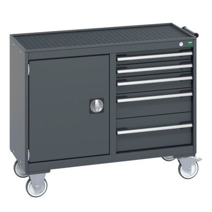 41006009.77V MOBILE CABINET (TOPTRAY) 50KG UDL DRAWERS DARK GREY