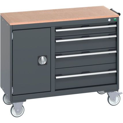 41006010.77V MOBILE CABINET (MPX)50KG UDL PER DRAWER DARK GREY