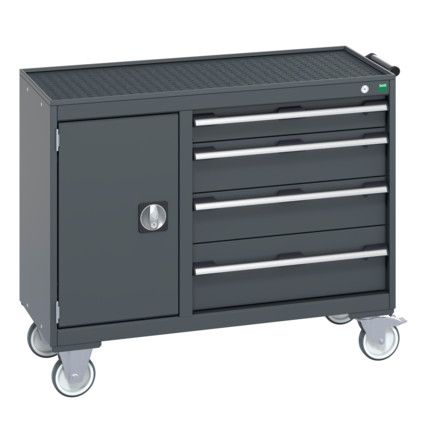 41006012.77V MOBILE CABINET (TOPTRAY) 50KG UDL DRAWERS DARK GREY