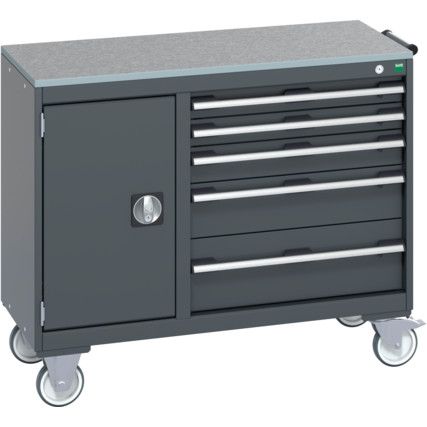 41006014.77V MOBILE CABINET (LINO)  50KG UDL PER DRAWER DARK GREY