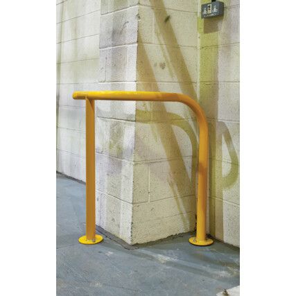 Pillar Guard Barrier, Steel, Yellow, 750 x 850 x 700mm