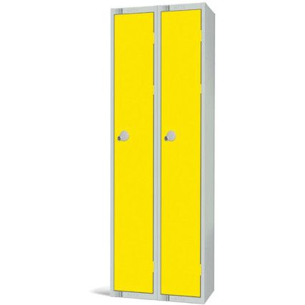 Compartment Locker, 2 Doors, Yellow, 1800 x 600 x 300mm, Nest of 2