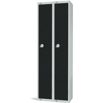 Compartment Locker, 2 Doors, Black, 1800 x 600 x 300mm, Nest of 2