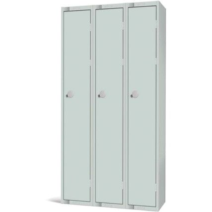 Compartment Locker, 3 Doors, Mid Grey, 1800 x 900 x 300mm, Nest of 3