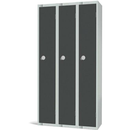 Compartment Locker, 3 Doors, Dark Grey, 1800 x 900 x 300mm, Nest of 3