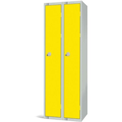 Compartment Locker, 2 Doors, Yellow, 1800 x 600 x 450mm, Nest of 2