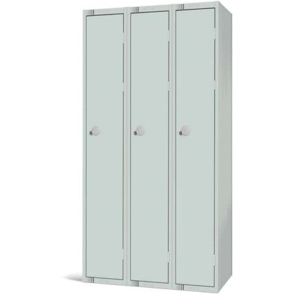 Compartment Locker, 3 Doors, Mid Grey, 1800 x 900 x 450mm, Nest of 3