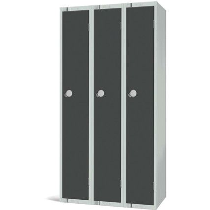 Compartment Locker, 3 Doors, Dark Grey, 1800 x 900 x 450mm, Nest of 3